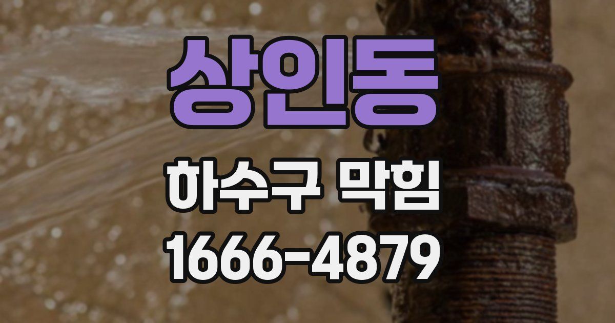 상인동 하수구 막힘