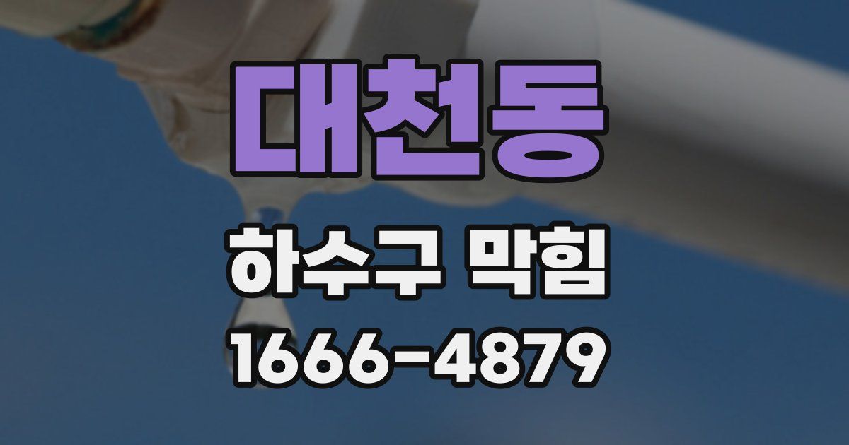 대천동 하수구 막힘