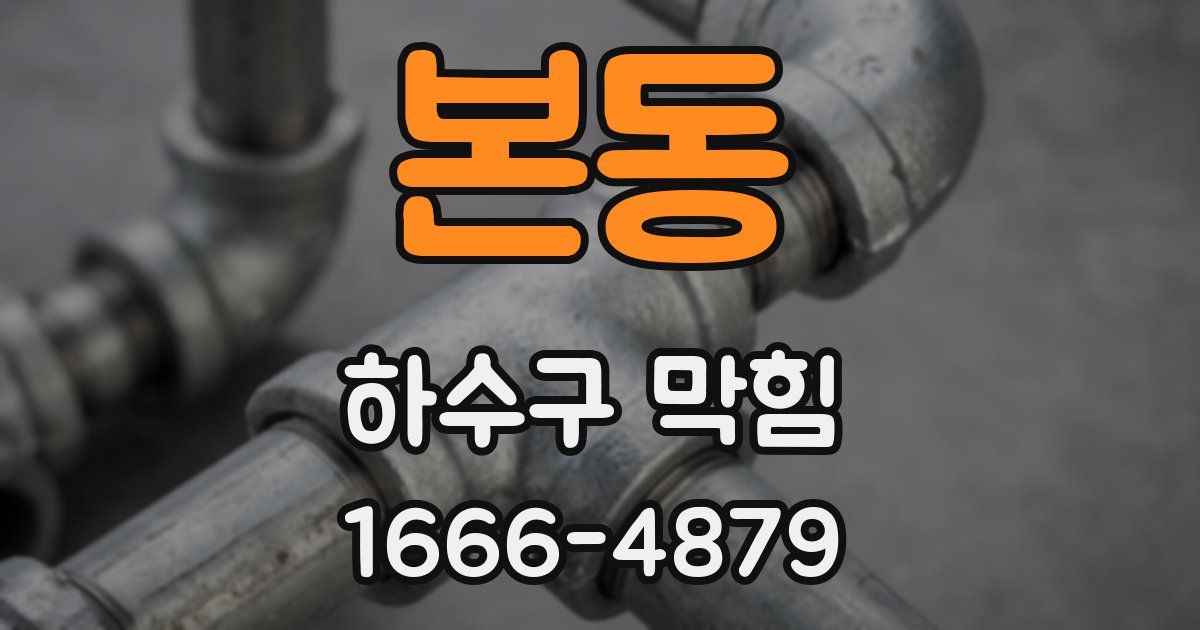 본동 하수구 막힘