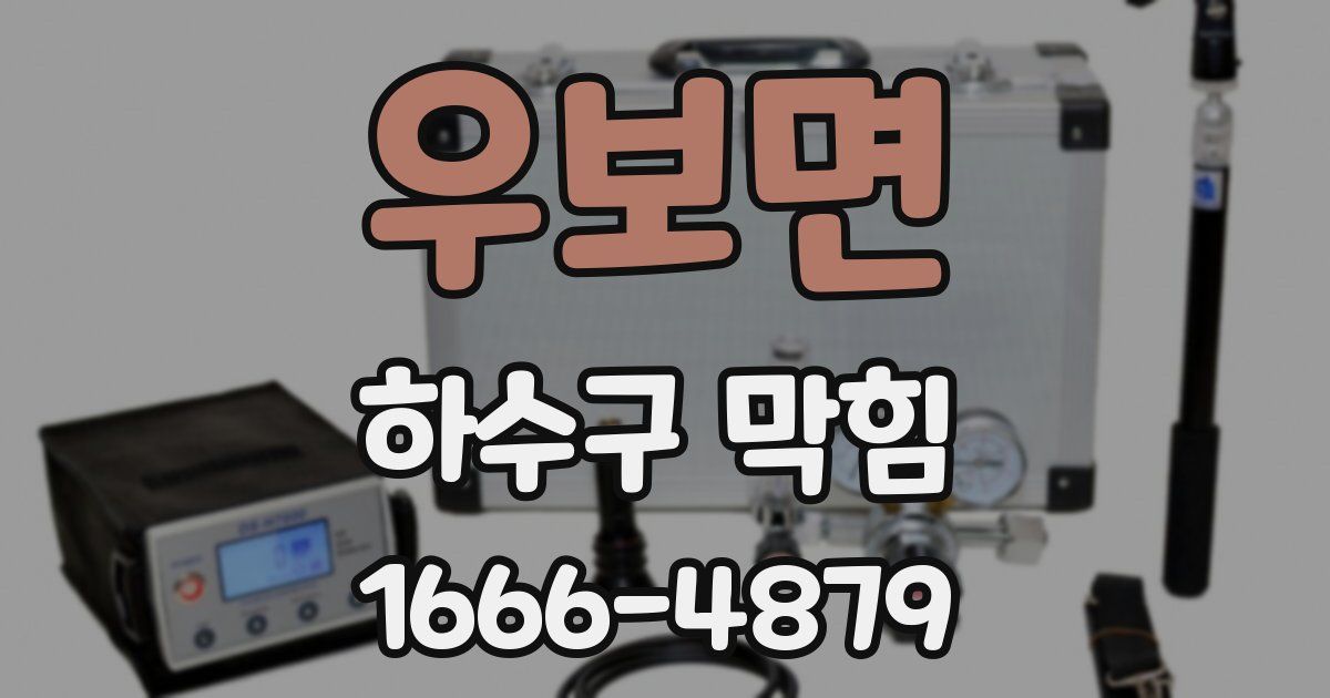 우보면 하수구 막힘