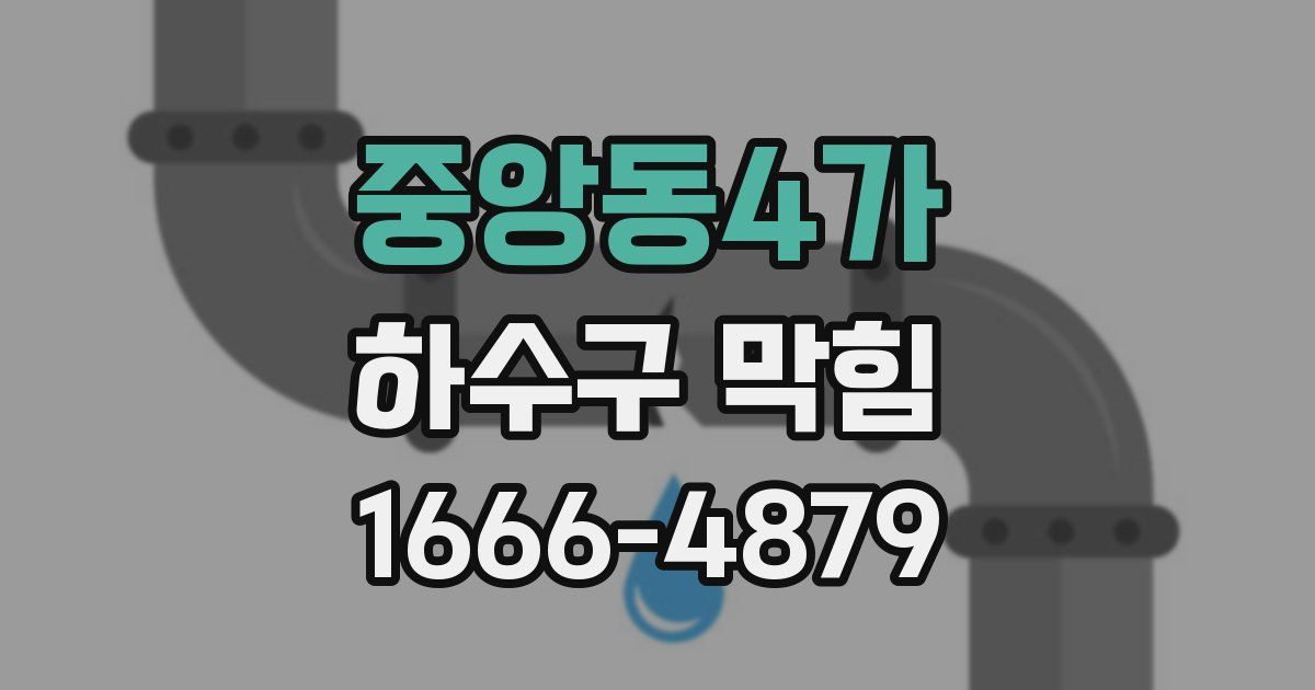 중앙동4가 하수구 막힘