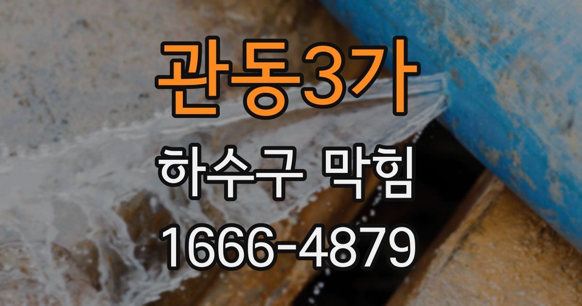 관동3가 하수구 막힘