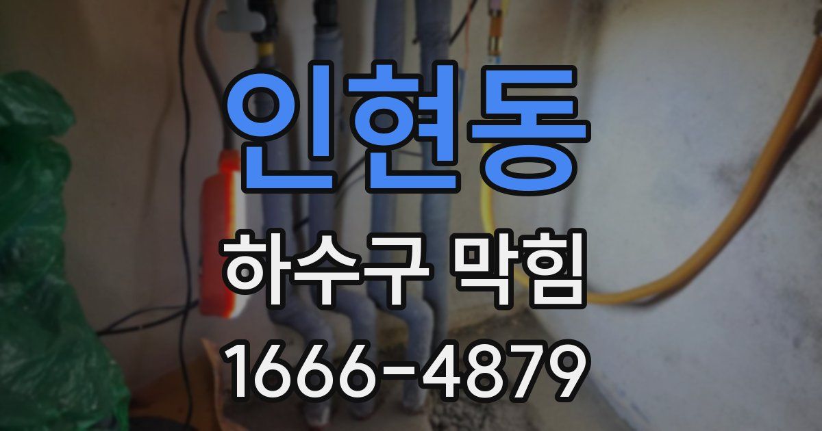 인현동 하수구 막힘