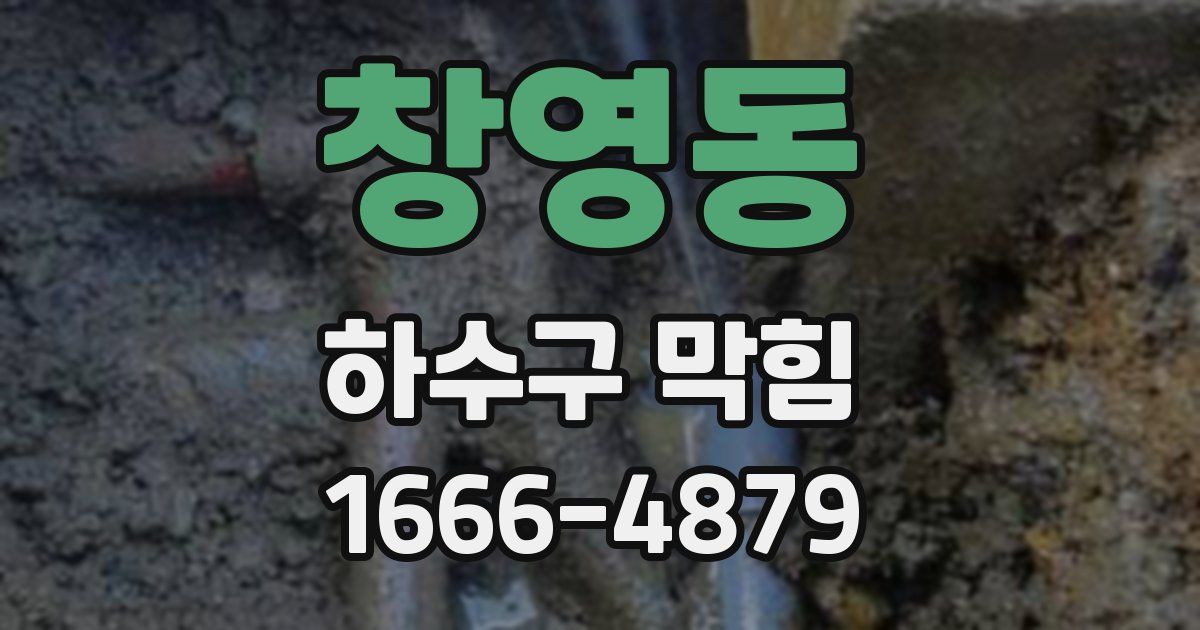 창영동 하수구 막힘