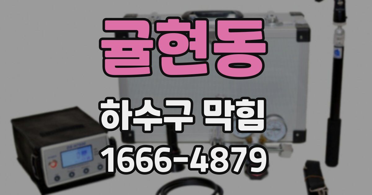 귤현동 하수구 막힘