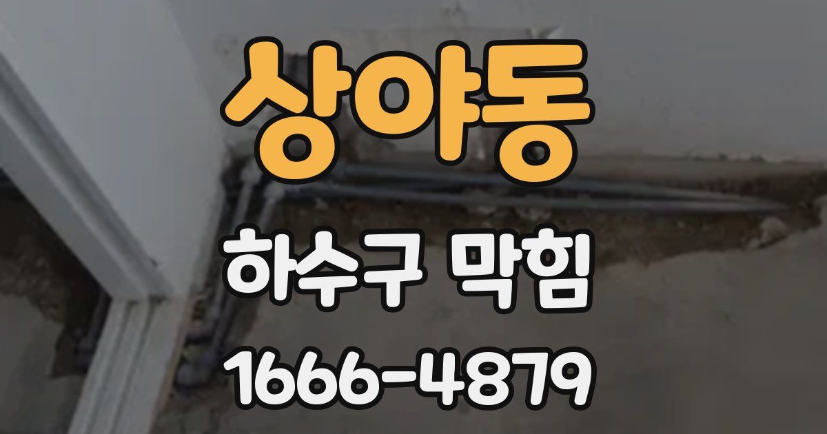 상야동 하수구 막힘