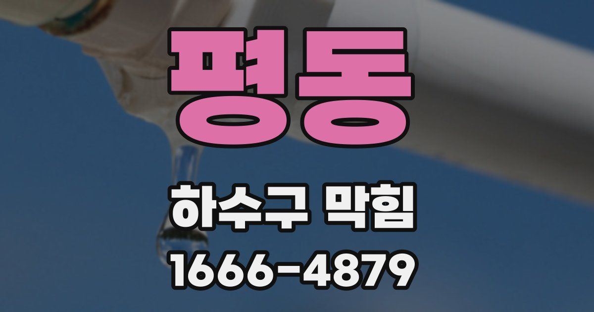 평동 하수구 막힘