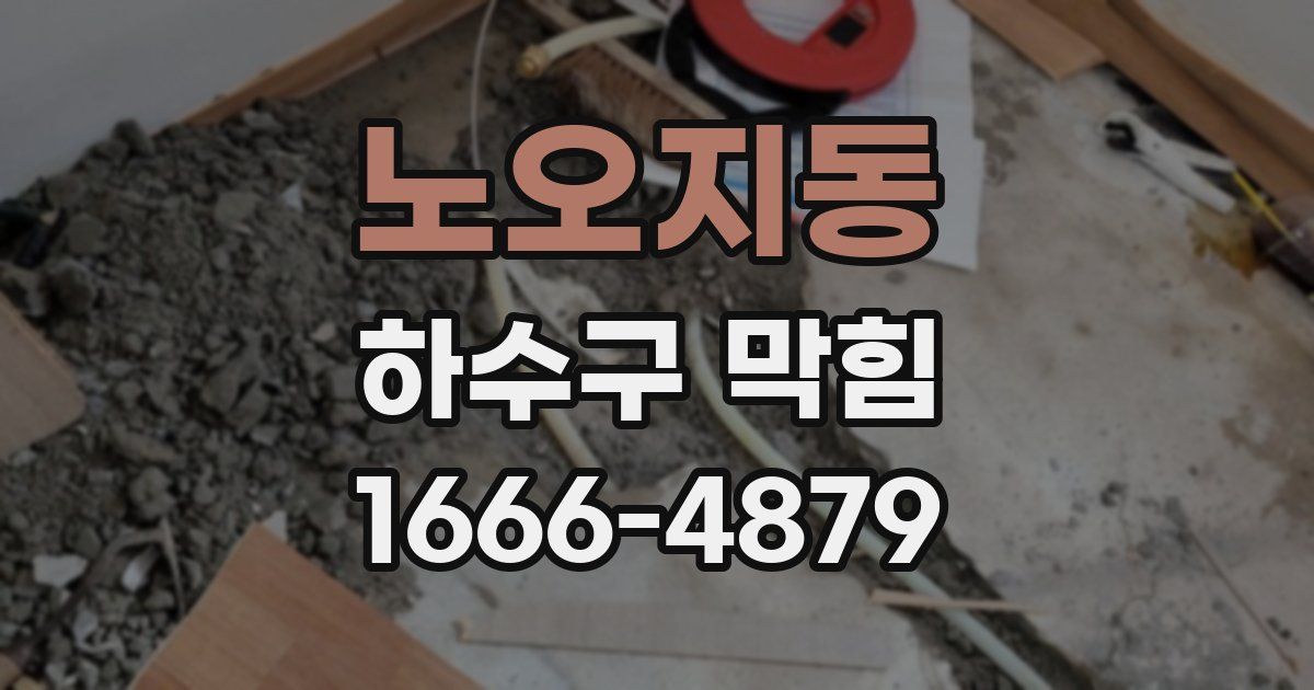 노오지동 하수구 막힘