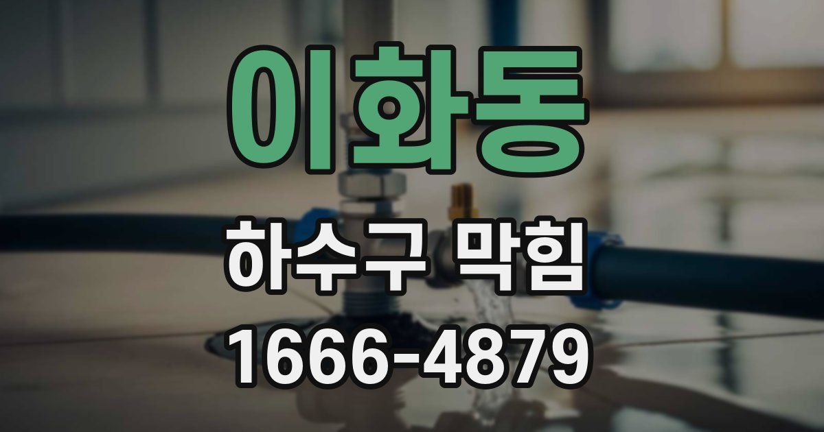 이화동 하수구 막힘