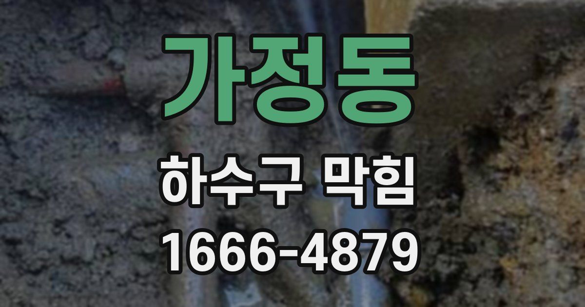 가정동 하수구 막힘
