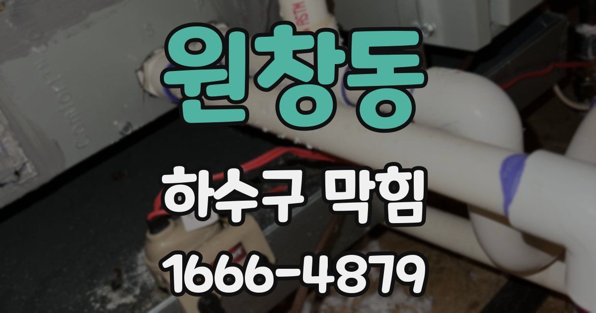 원창동 하수구 막힘