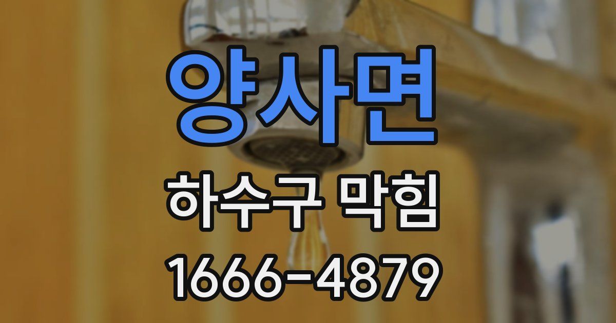 양사면 하수구 막힘
