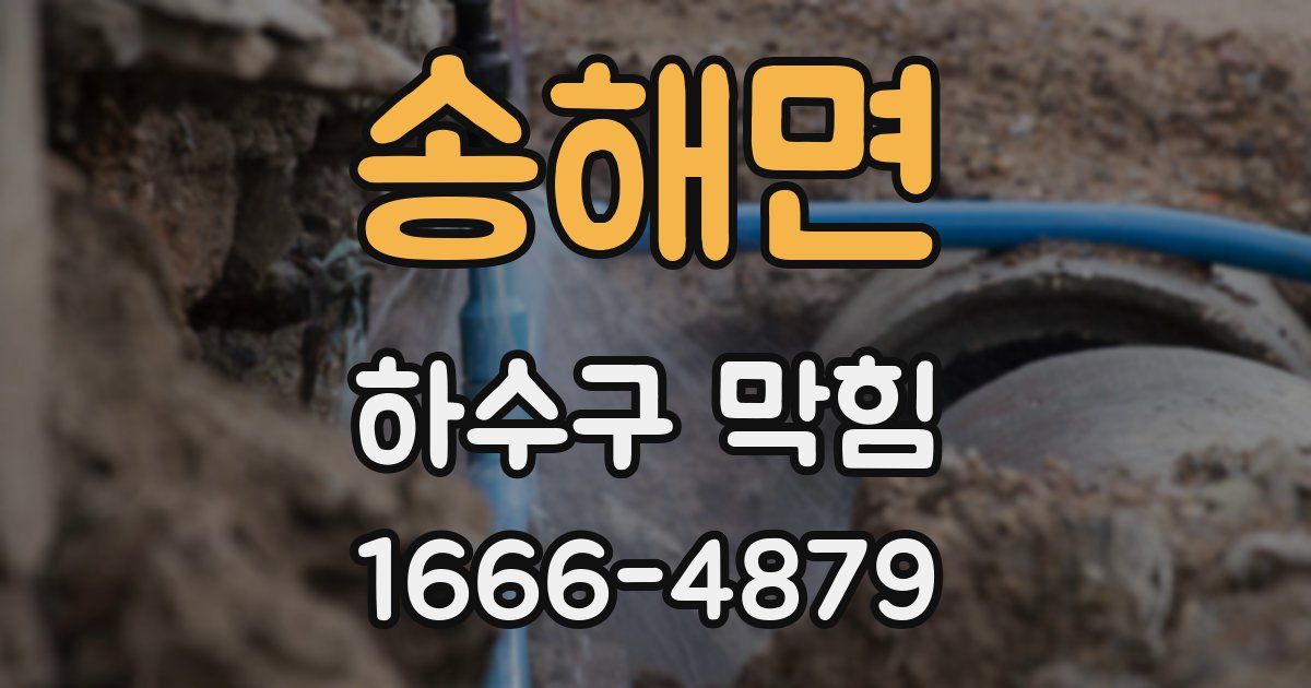 송해면 하수구 막힘