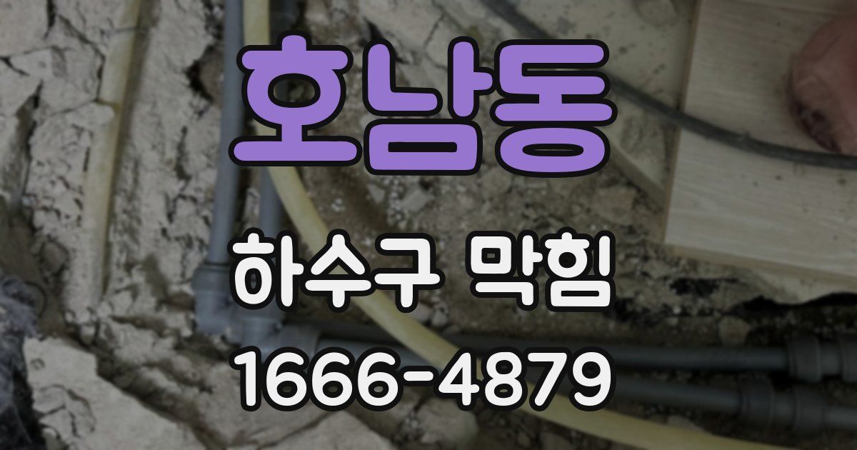 호남동 하수구 막힘