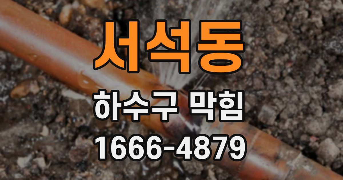 서석동 하수구 막힘