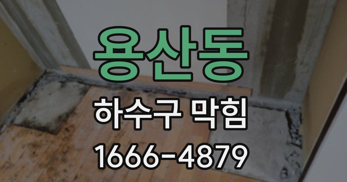 용산동 하수구 막힘
