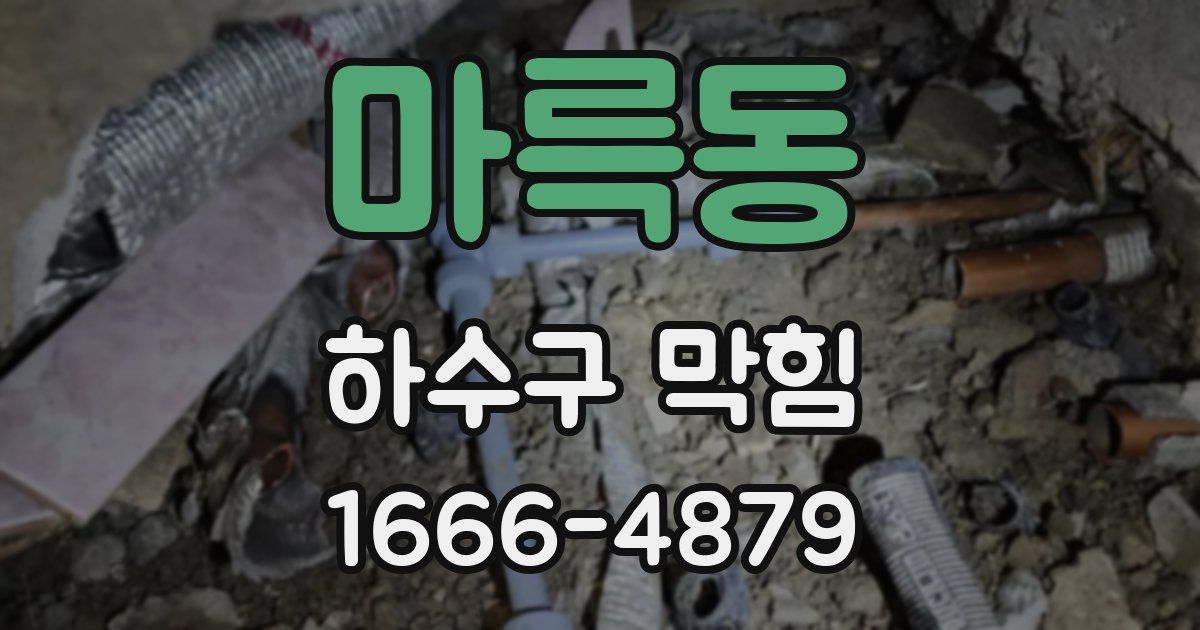 마륵동 하수구 막힘