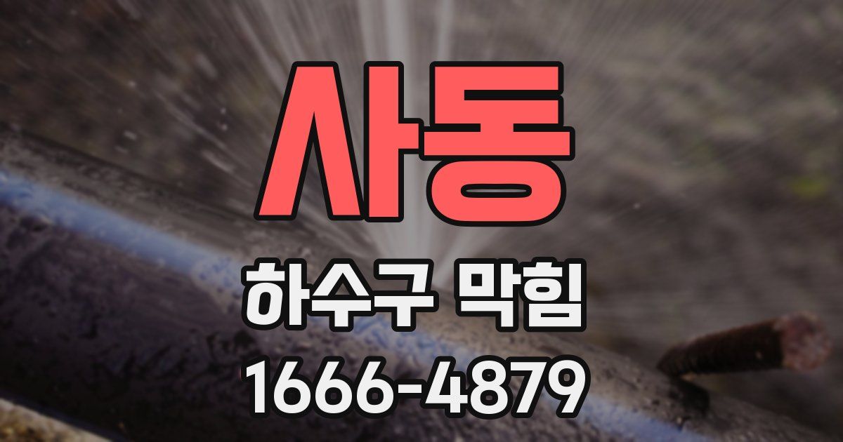 사동 하수구 막힘