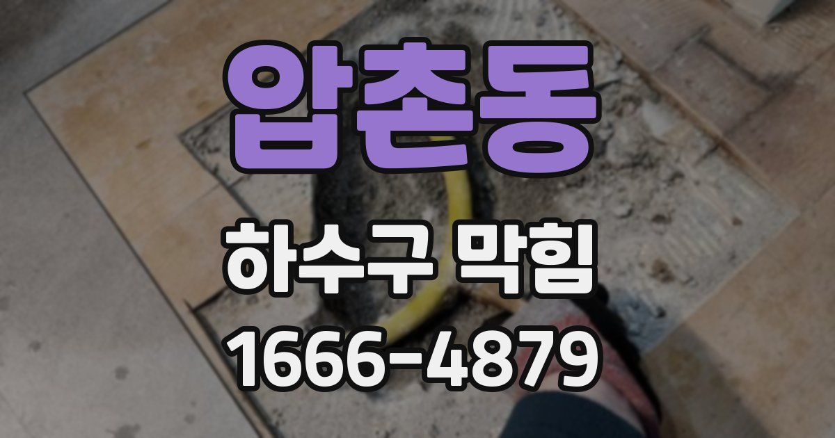 압촌동 하수구 막힘