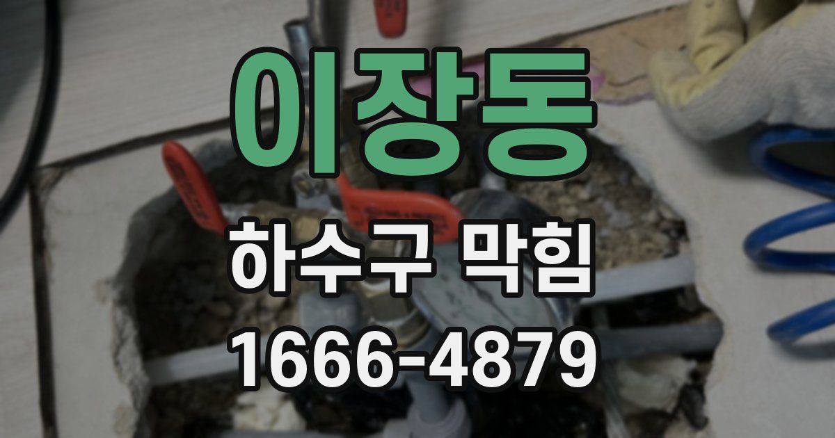 이장동 하수구 막힘