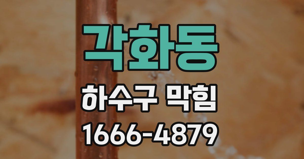 각화동 하수구 막힘