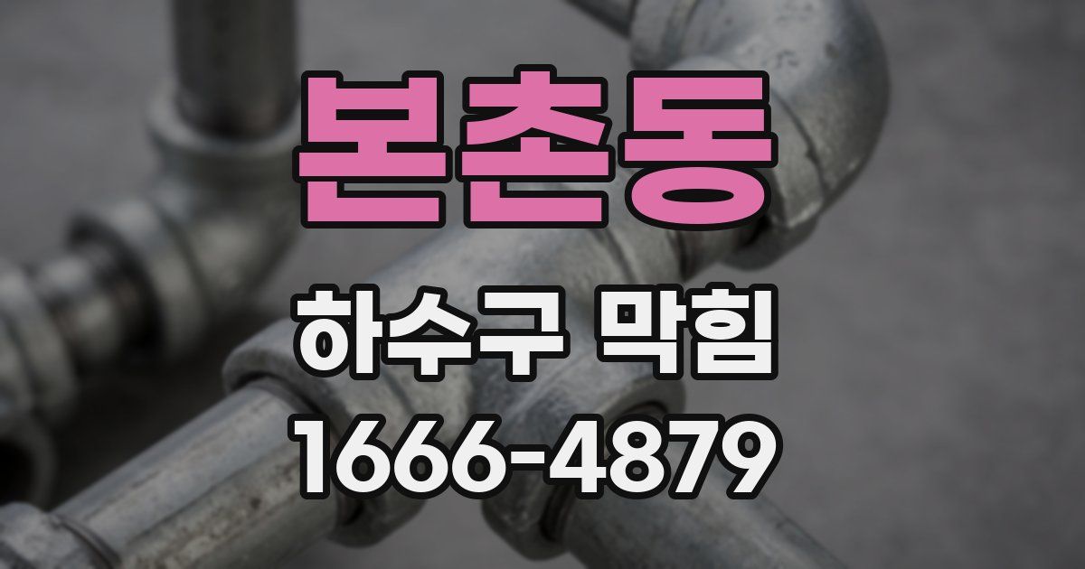 본촌동 하수구 막힘