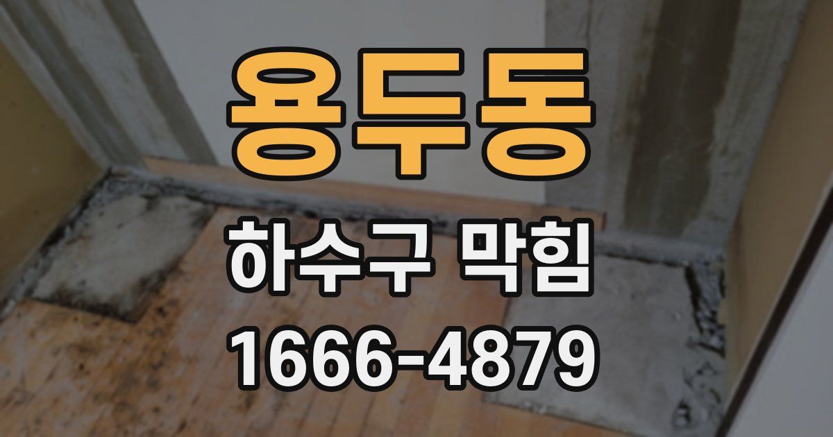 용두동 하수구 막힘
