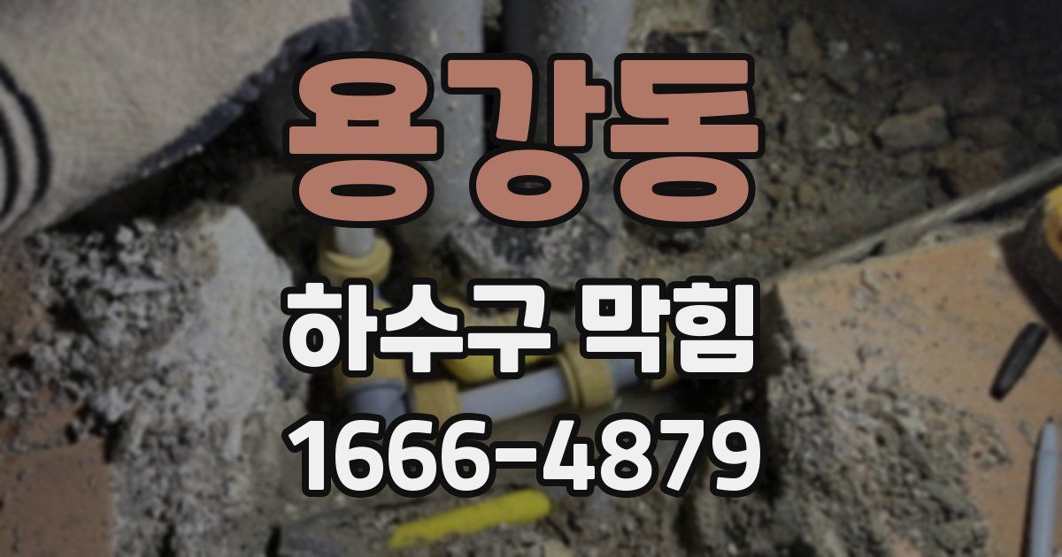 용강동 하수구 막힘