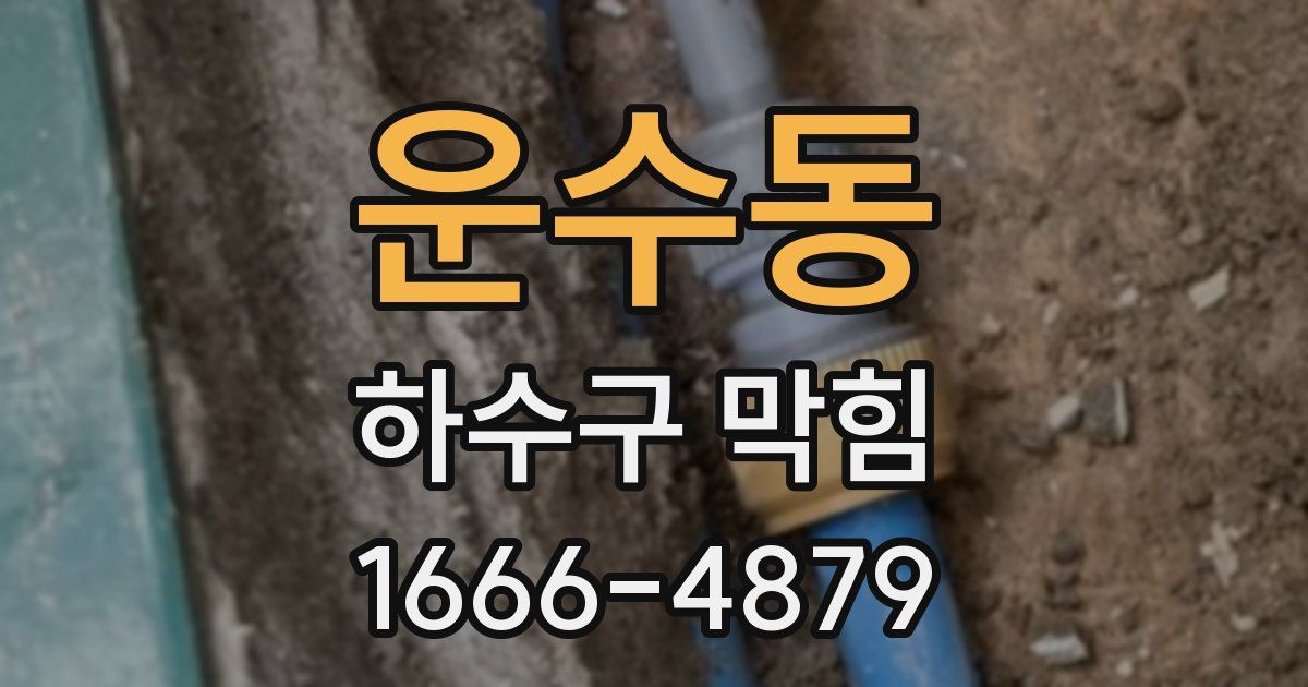 운수동 하수구 막힘