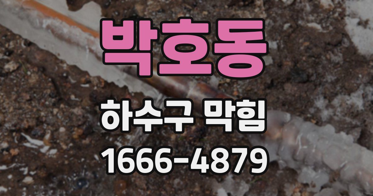 박호동 하수구 막힘