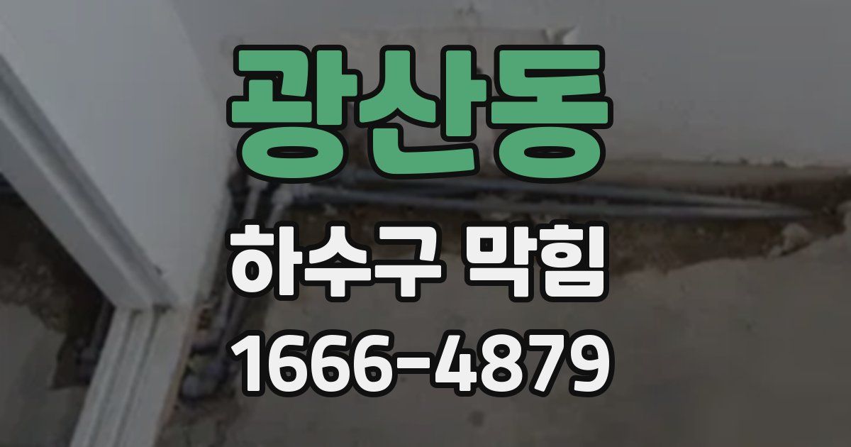 광산동 하수구 막힘