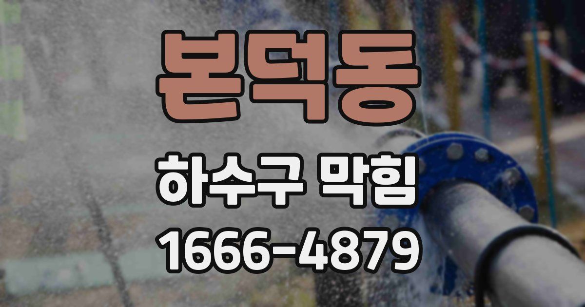 본덕동 하수구 막힘