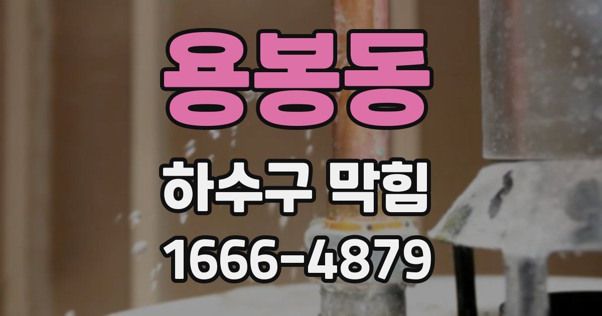 용봉동 하수구 막힘
