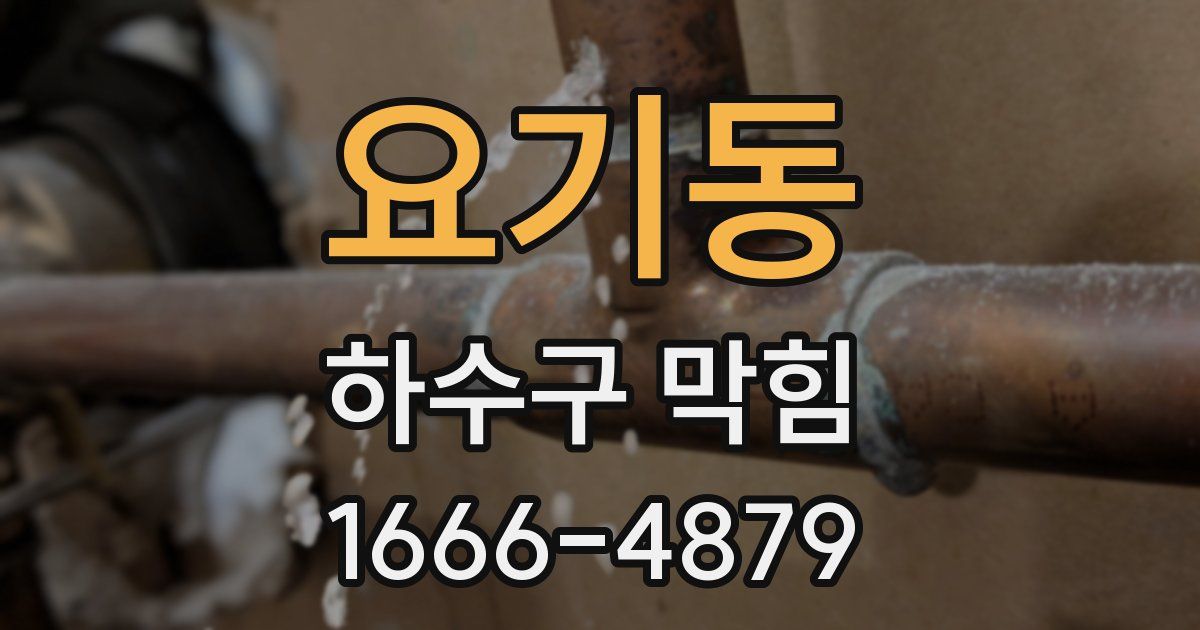 요기동 하수구 막힘