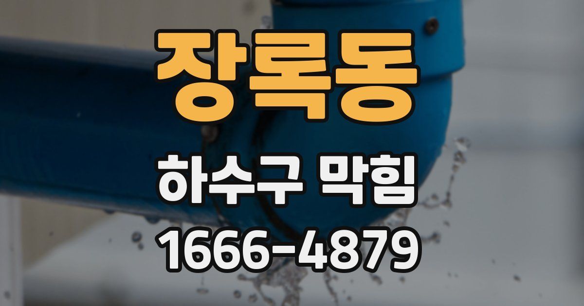장록동 하수구 막힘