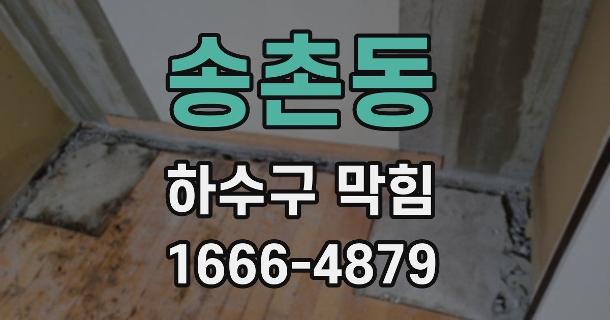 송촌동 하수구 막힘