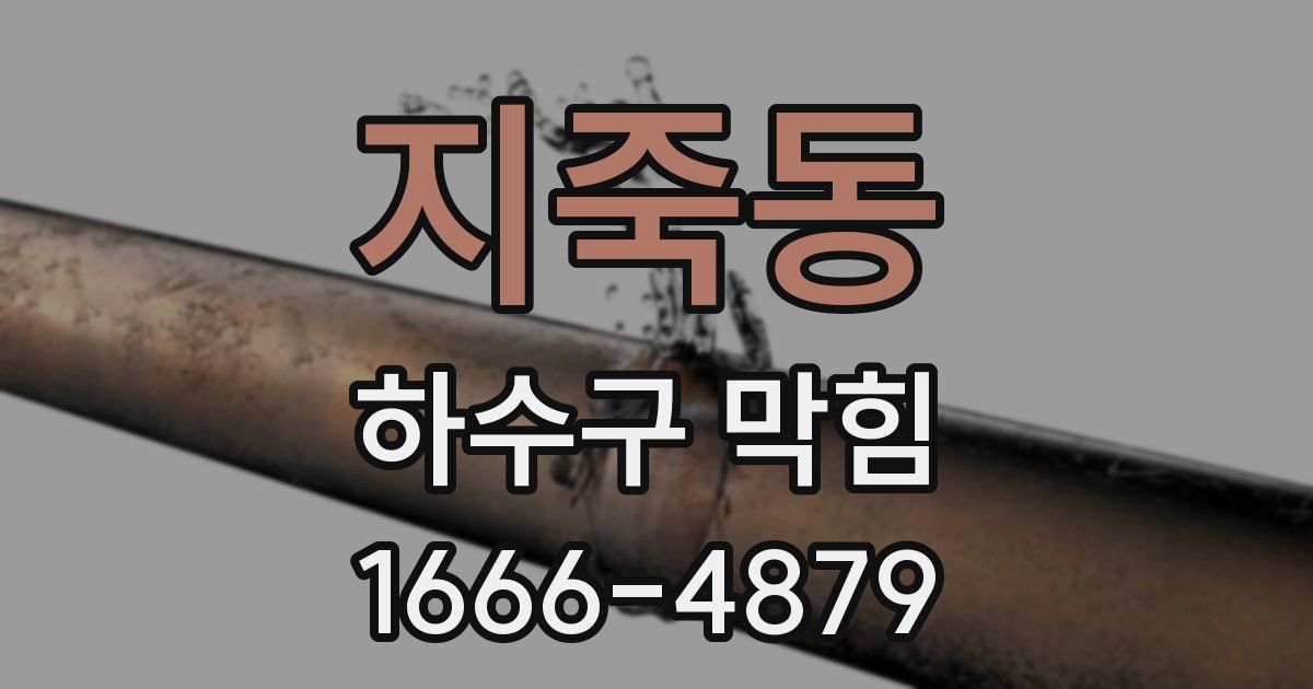 지죽동 하수구 막힘