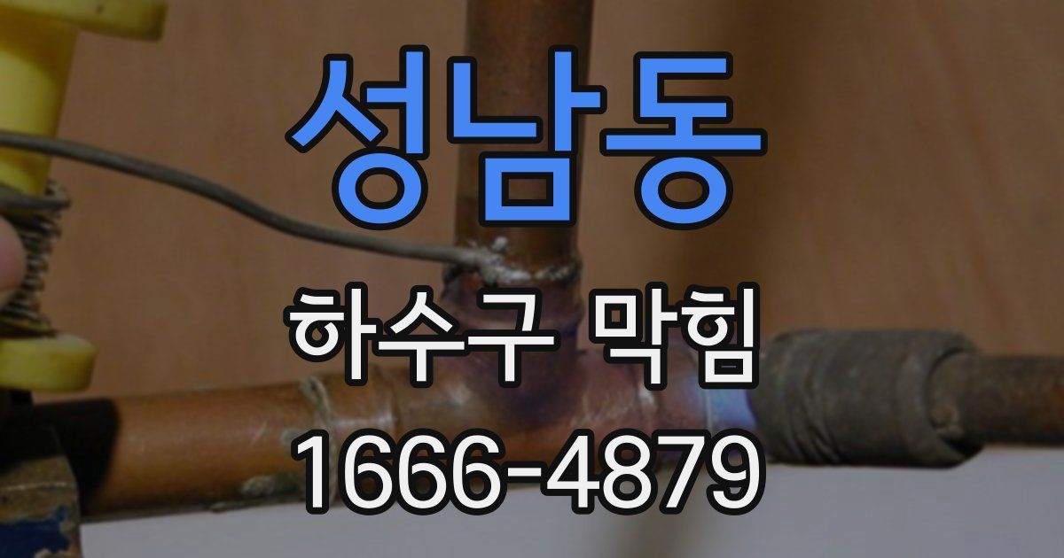 성남동 하수구 막힘