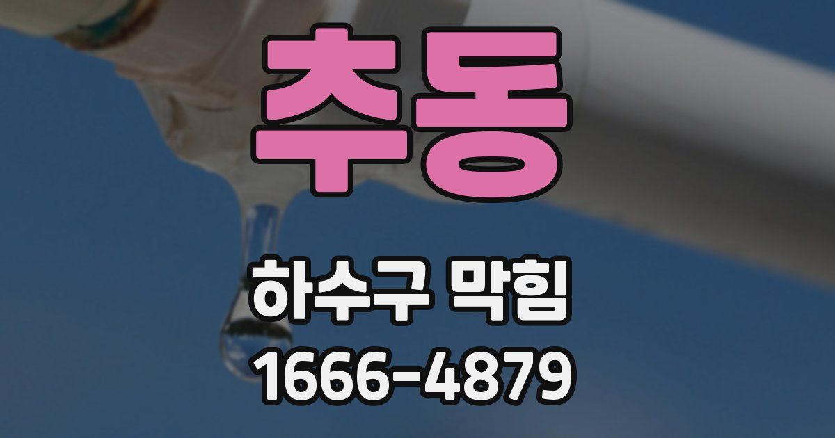 추동 하수구 막힘