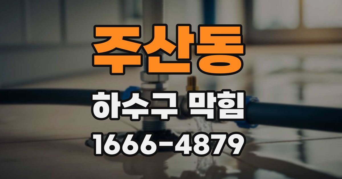 주산동 하수구 막힘