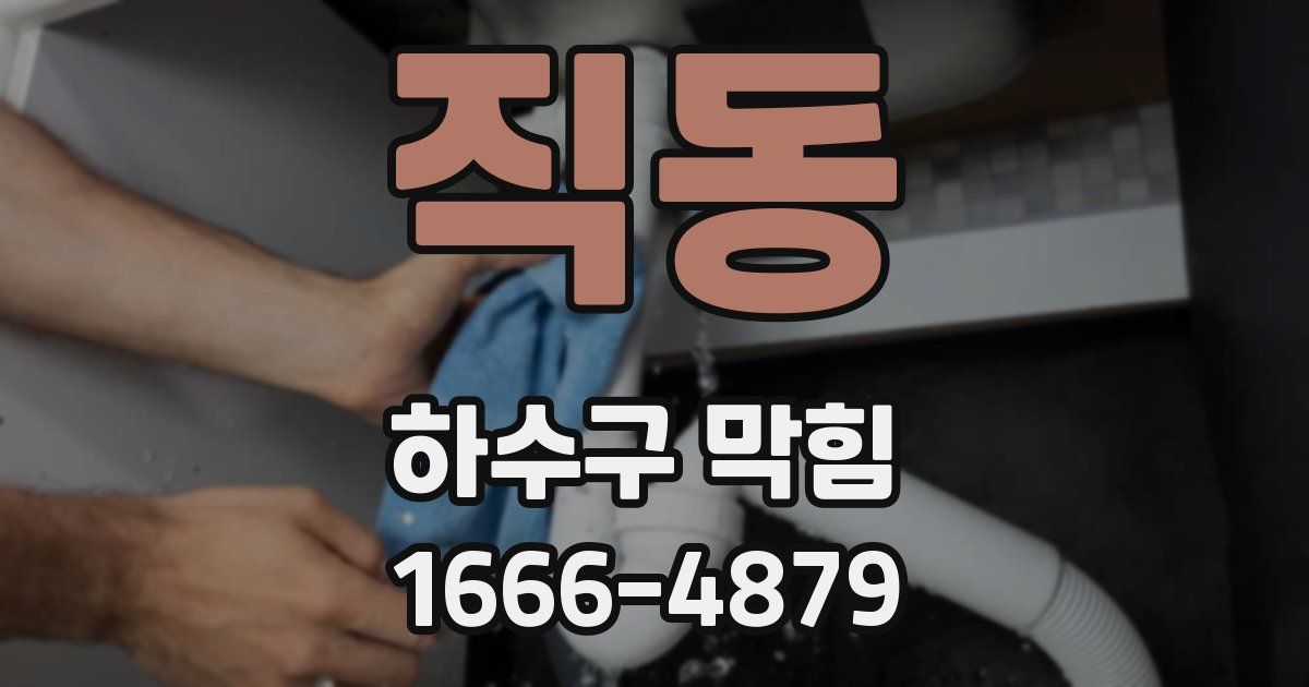직동 하수구 막힘