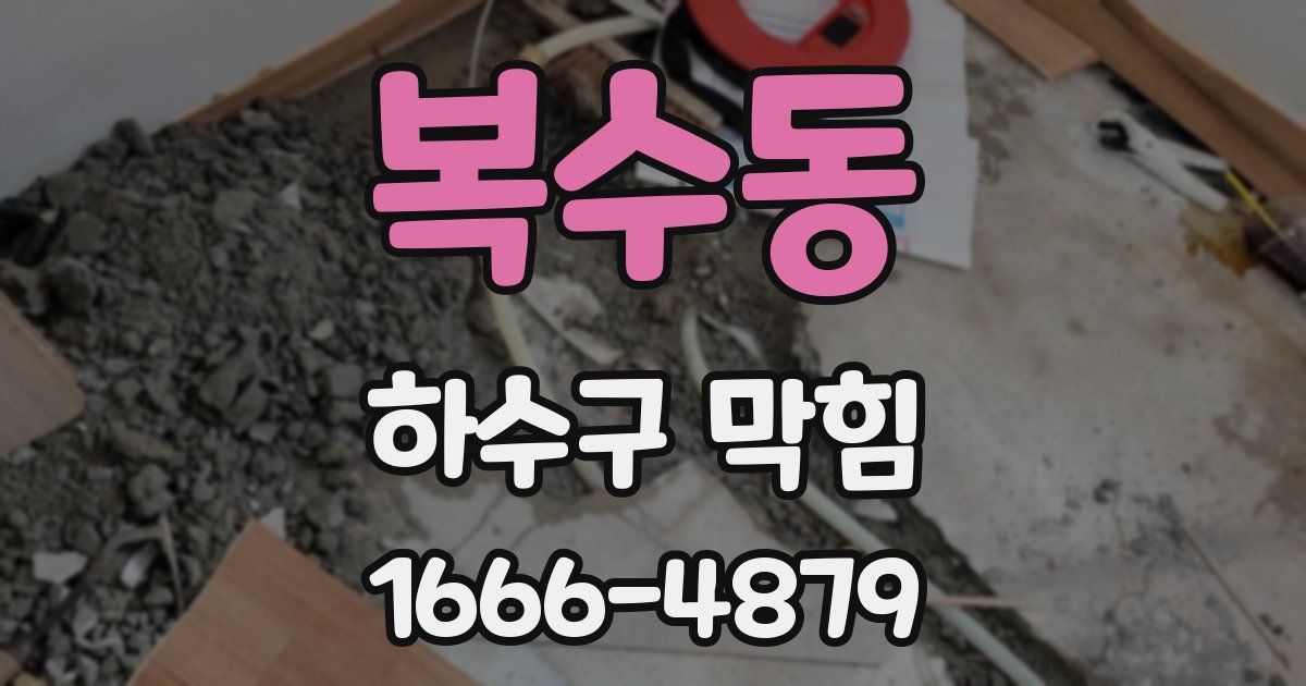 복수동 하수구 막힘