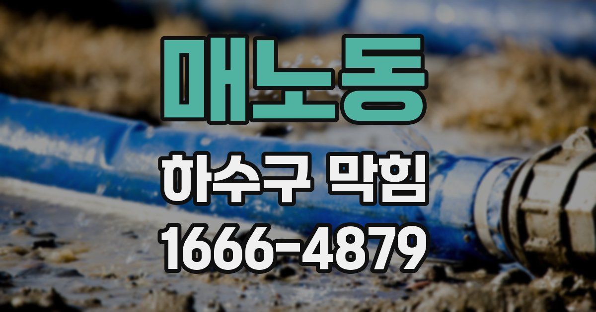 매노동 하수구 막힘