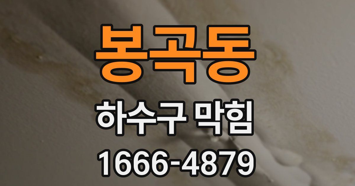 봉곡동 하수구 막힘
