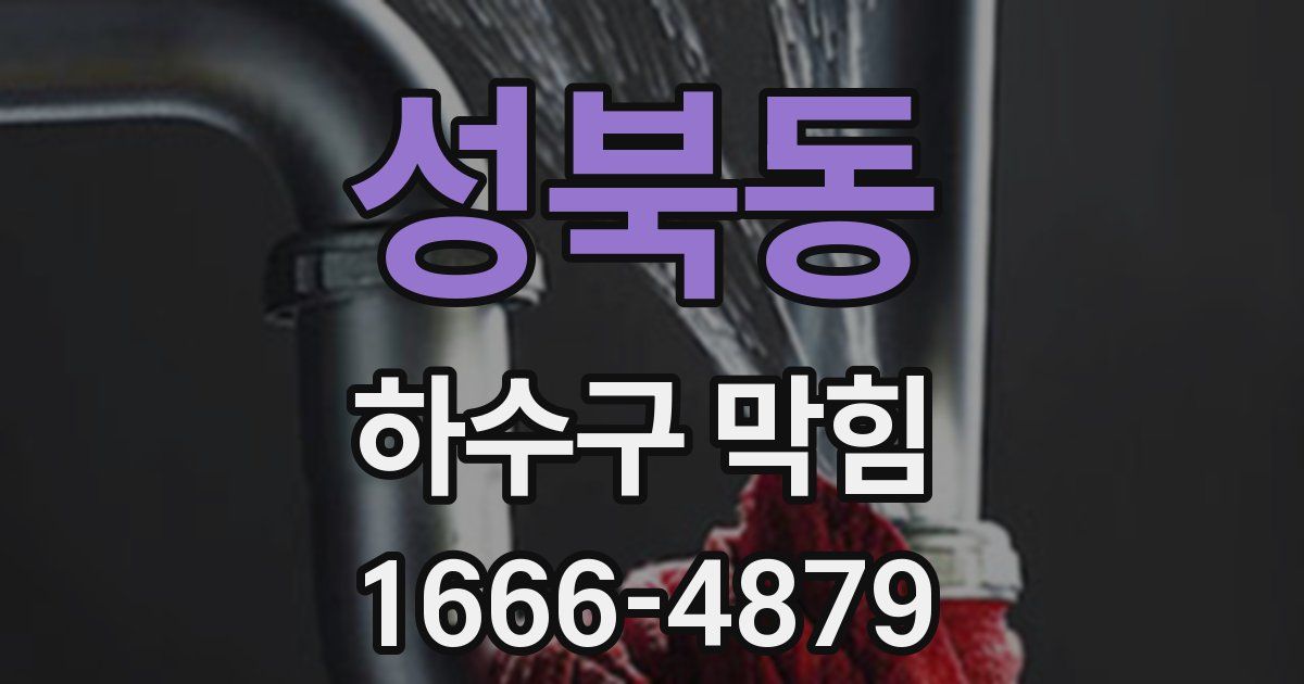 성북동 하수구 막힘