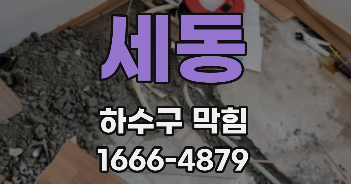세동 하수구 막힘