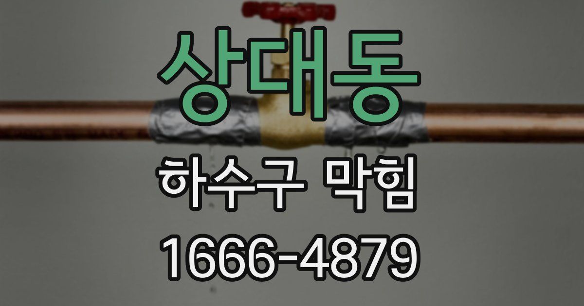 상대동 하수구 막힘
