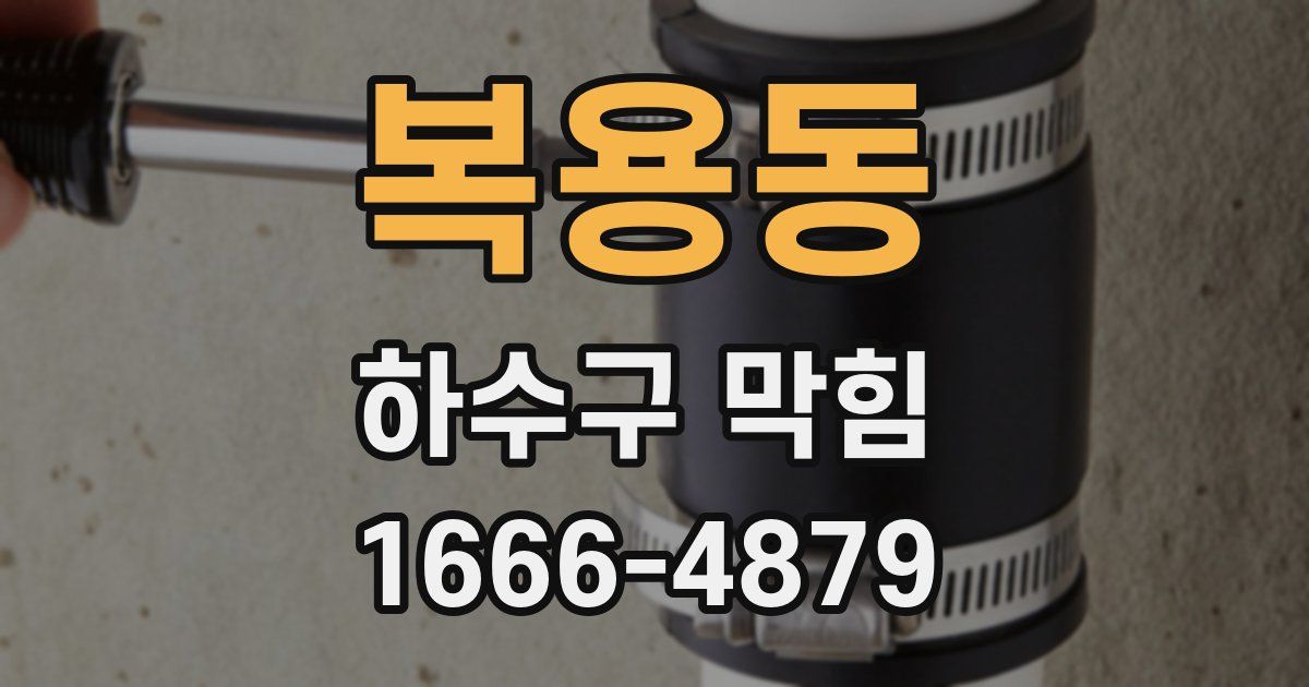 복용동 하수구 막힘