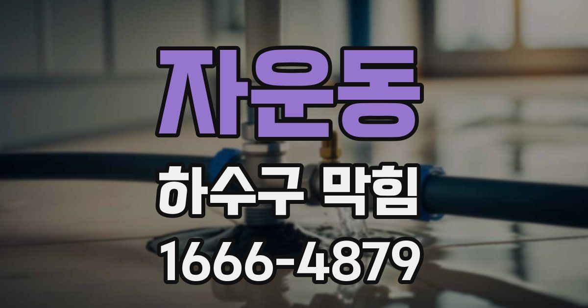 자운동 하수구 막힘