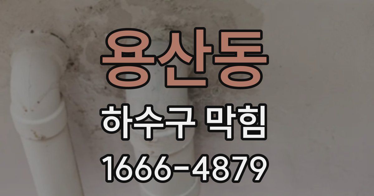 용산동 하수구 막힘
